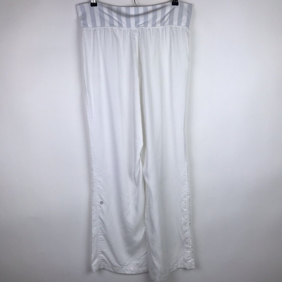Lululemon Pants White Move Me Loose Gray Striped - Picture 7 of 7